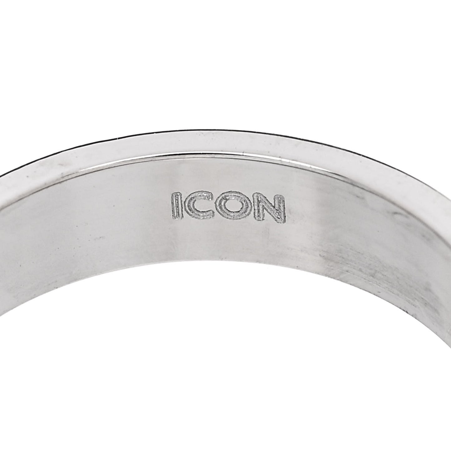 18K White Gold 4mm Icon Thin Band Ring 50 5.25