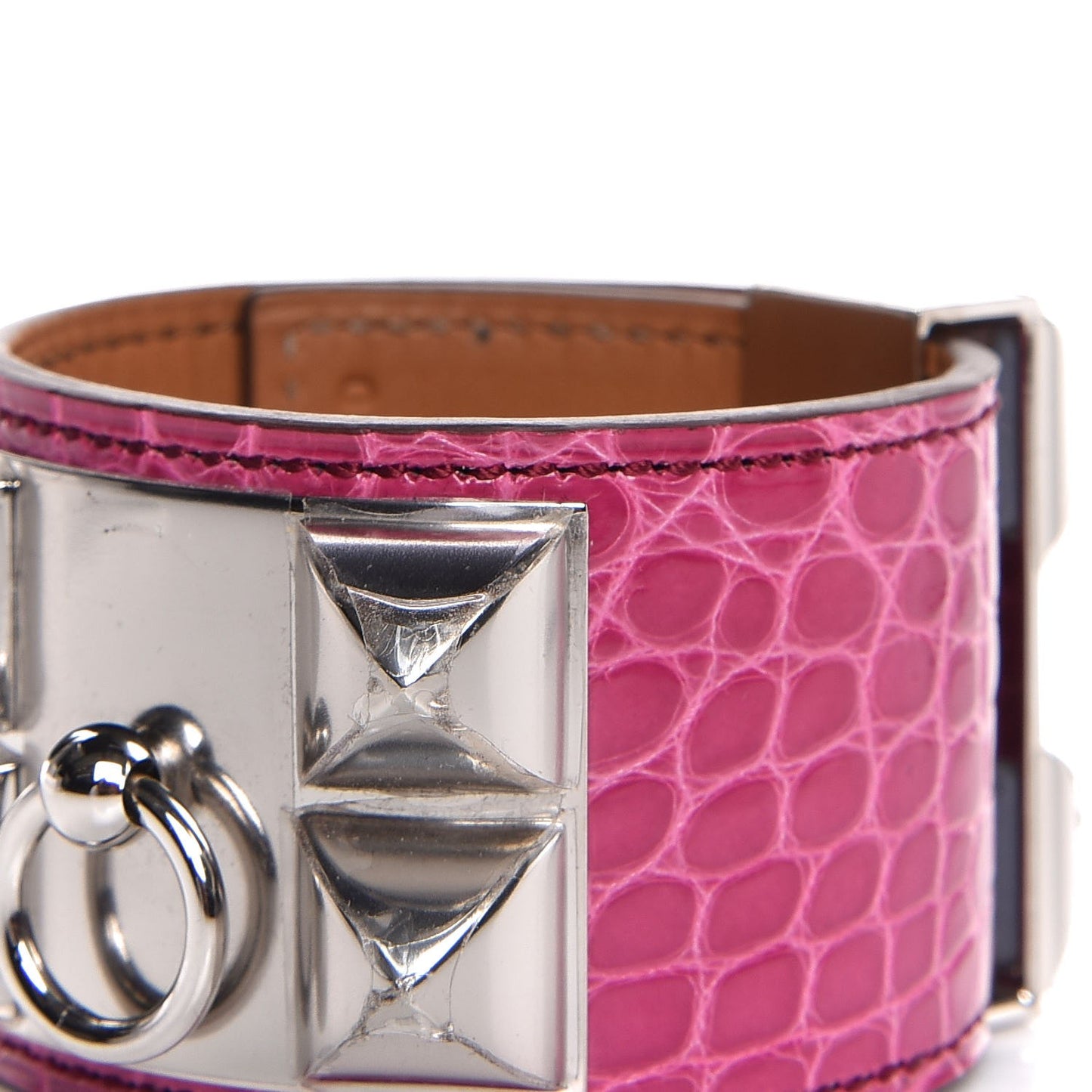 Shiny Alligator Collier De Chien CDC Bracelet S Fuchsia