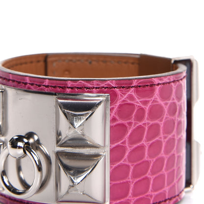 Hermes Shiny Alligator Collier De Chien CDC Bracelet S Fuchsia 8 of 8