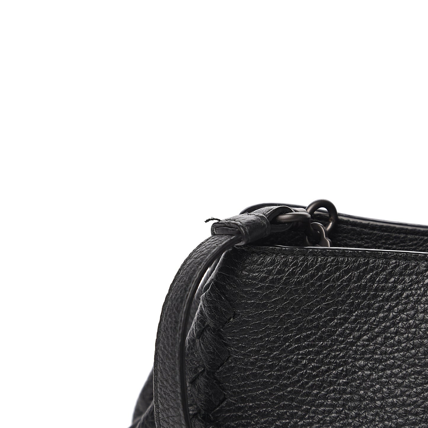 Cervo Deerskin Braided Tote Black