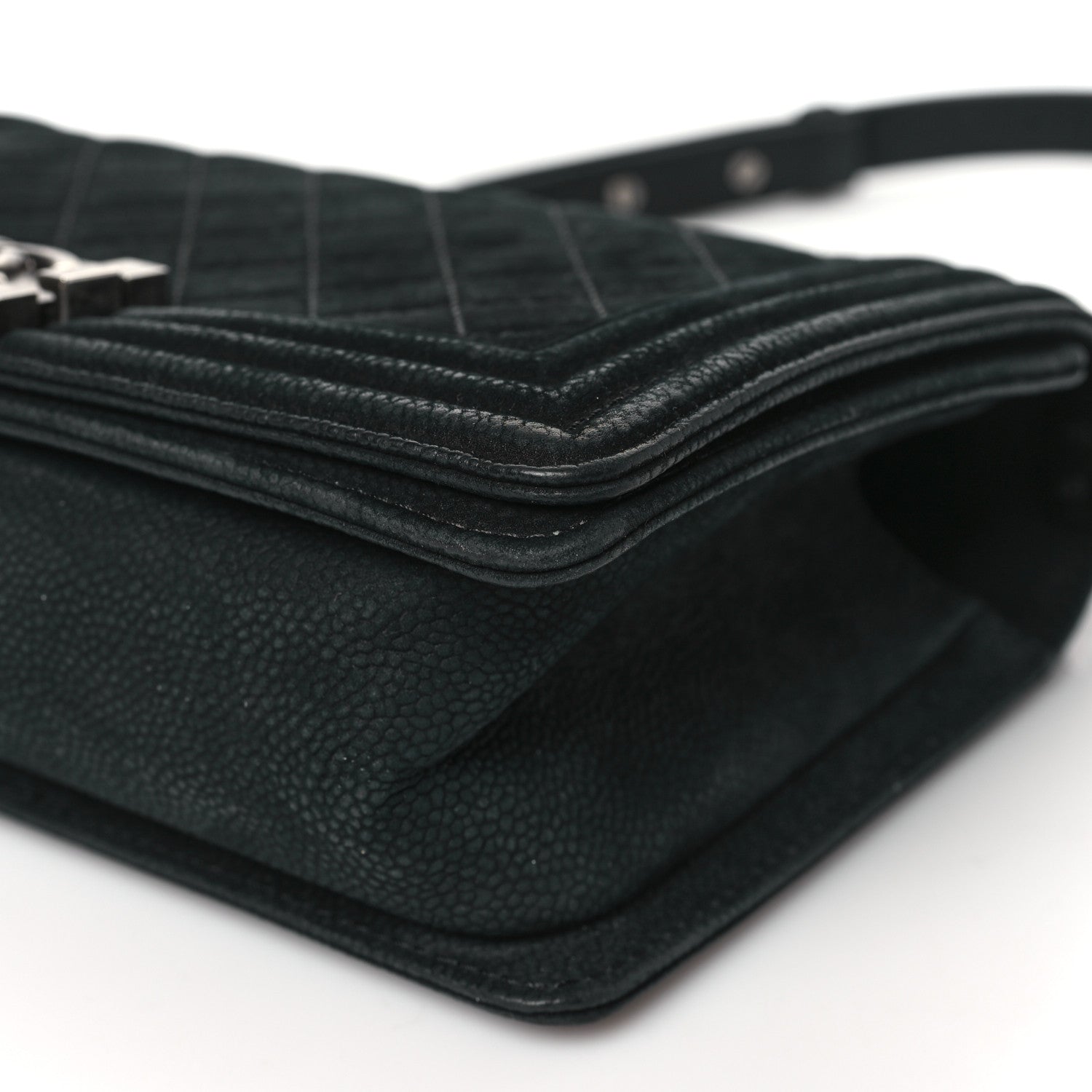 Chanel Bullskin Suede Caviar Quilted Medium Boy Flap Black 10 of 11