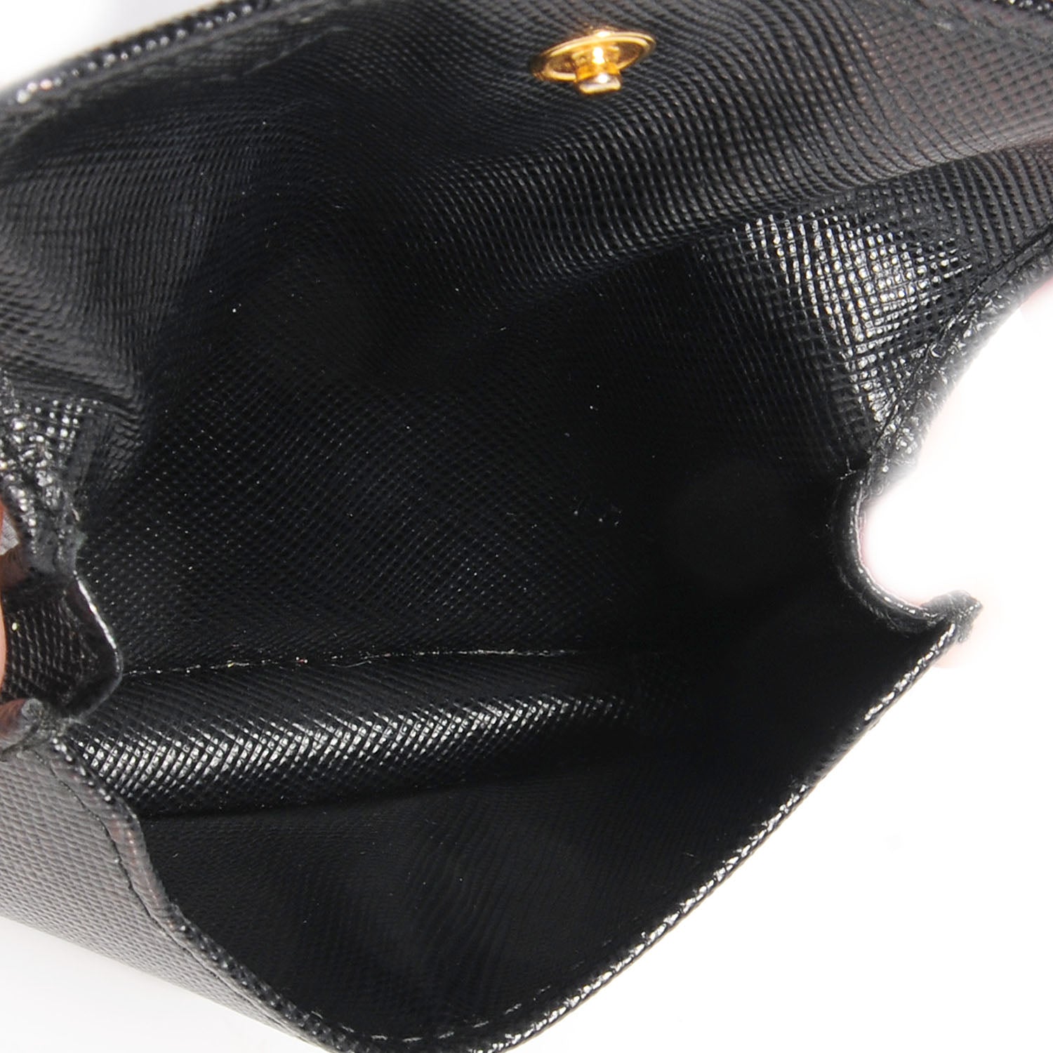 Prada Saffiano Metal Flap Card Holder Black 5 of 8
