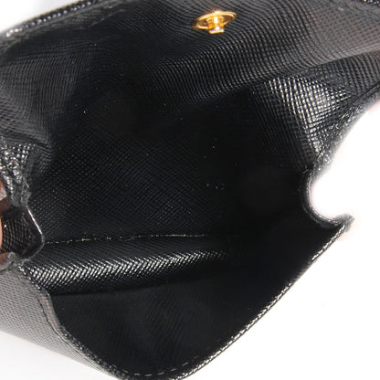 Prada Saffiano Metal Flap Card Holder Black 5 of 8