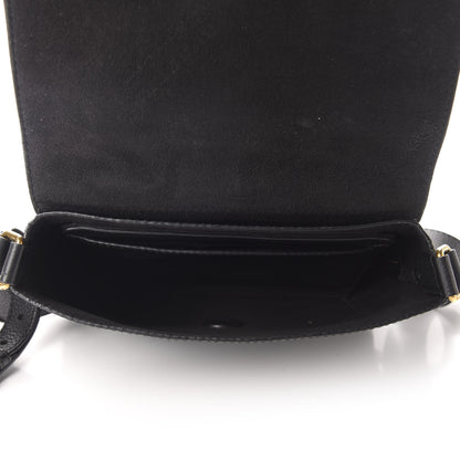 Burberry Grainy Calfskin Embossed Small Messenger Black 5 of 10