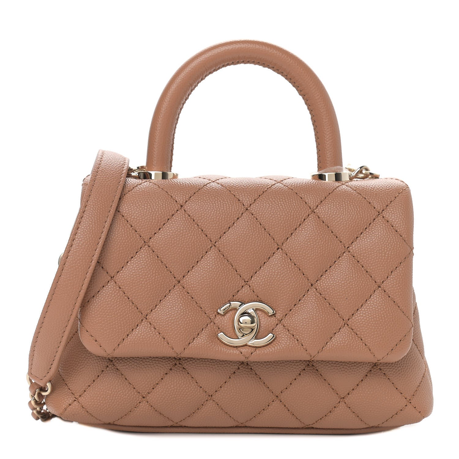 Chanel Caviar Quilted Extra Mini Coco Handle Flap Brown 1 of 9
