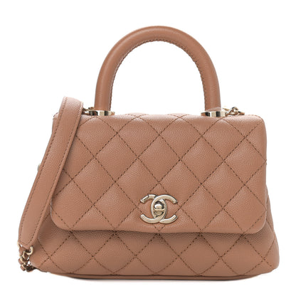Chanel Caviar Quilted Extra Mini Coco Handle Flap Brown 1 of 9