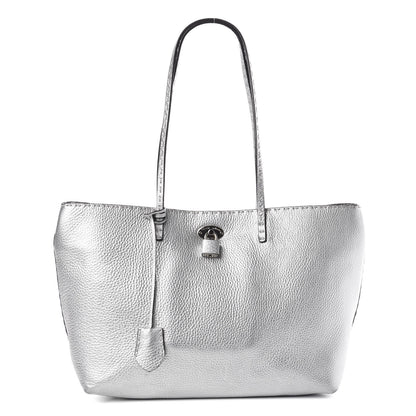 Fendi Cuoio Romano Lux Selleria Carla Shopping Tote Argento 1 of 15