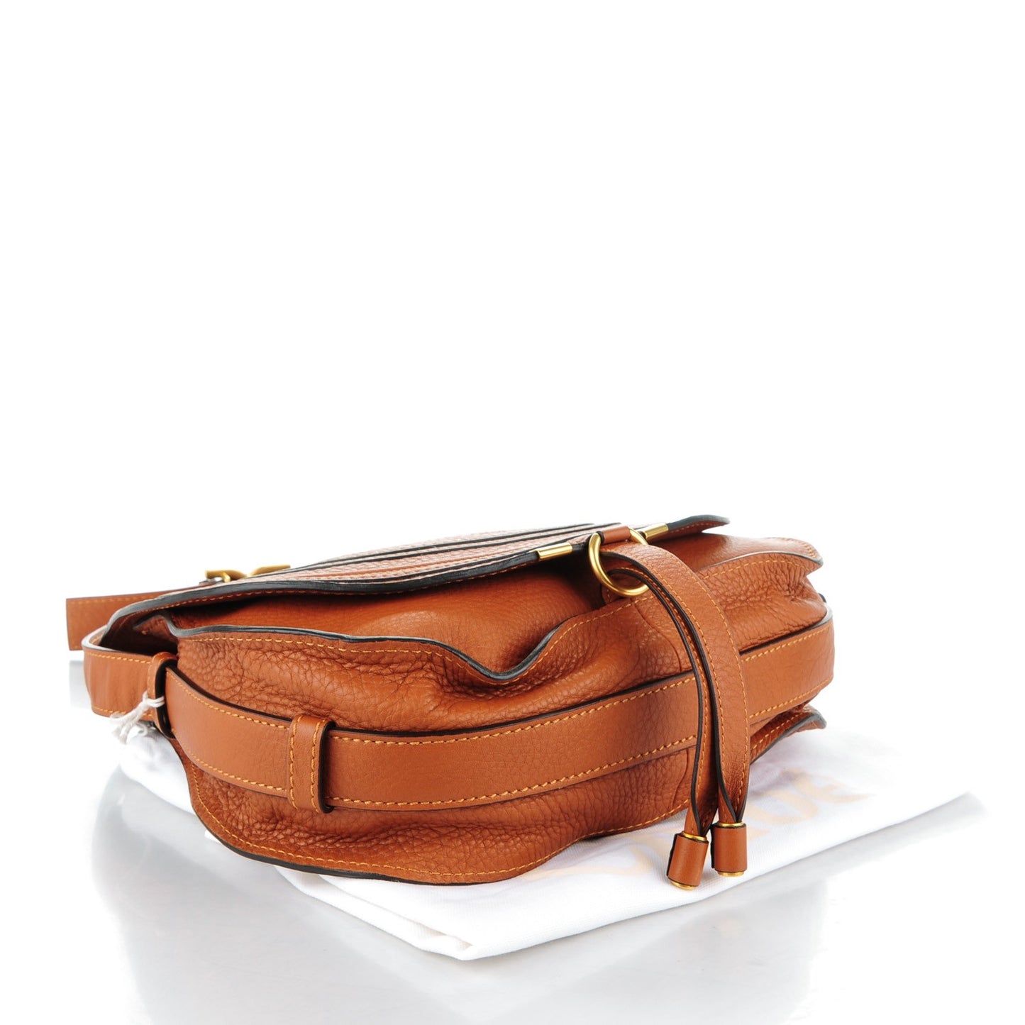 Calfskin Medium Marcie Round Crossbody Bag Tan