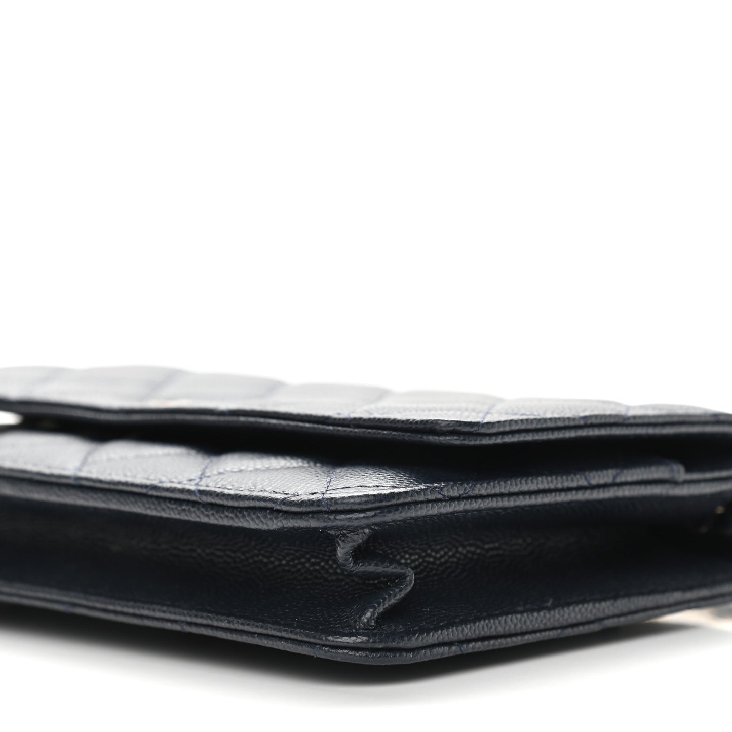 Caviar Quilted Wallet On Chain WOC Navy Blue