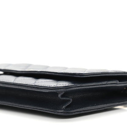 Chanel Caviar Quilted Wallet On Chain WOC Navy Blue 6 of 11