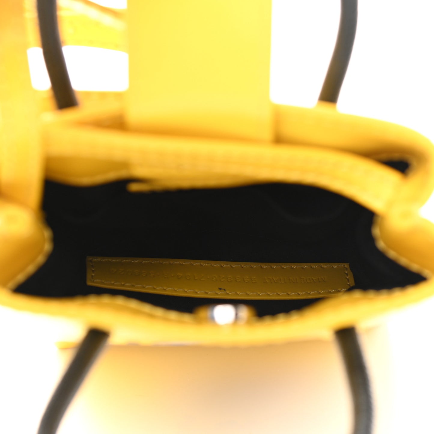 X THE SIMPSONS Smooth Calfskin Logo Shopping Phone Holder Bag Bumblebee Yellow