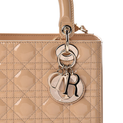 Christian Dior Patent Cannage Medium Lady Dior Beige 8 of 11