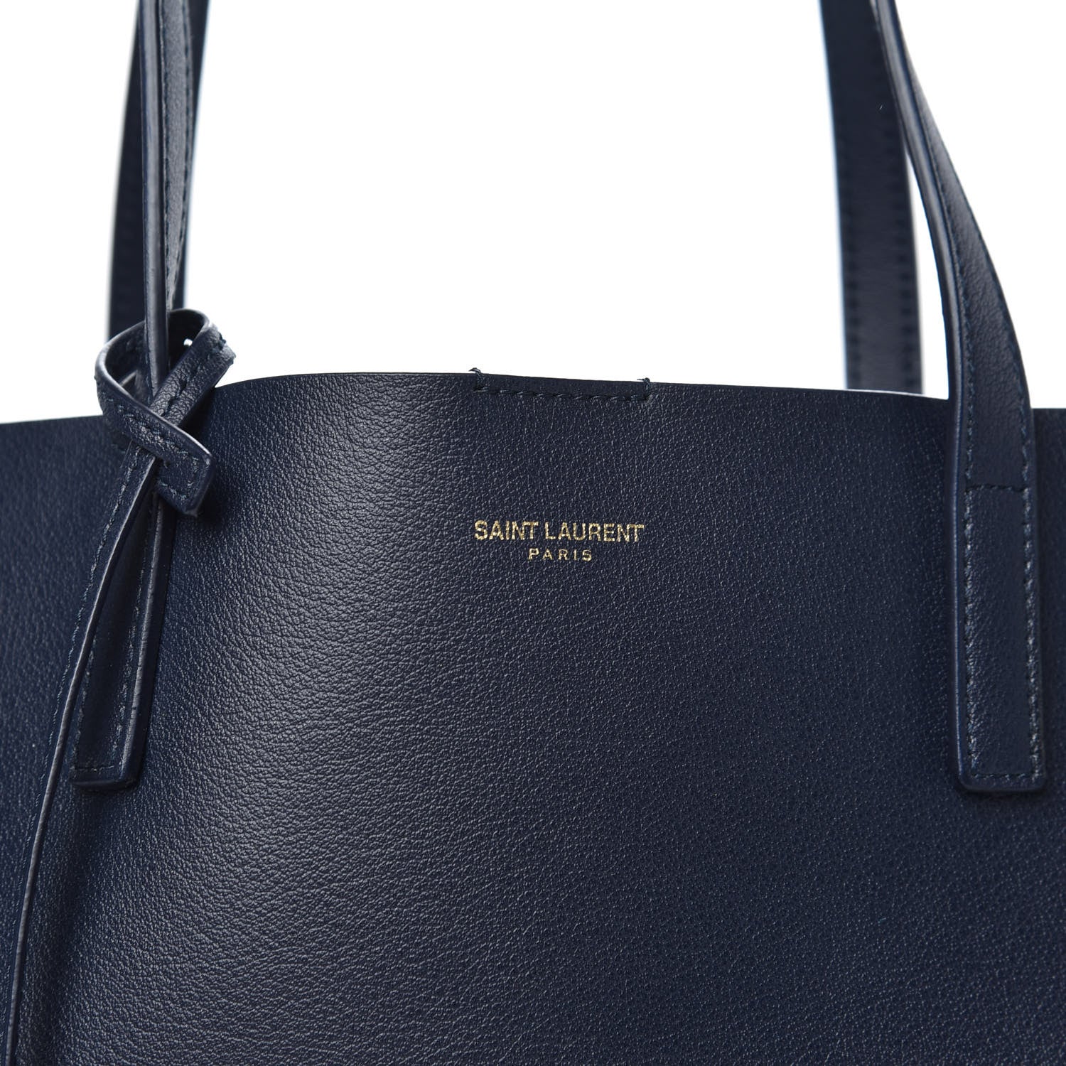 Saint Laurent Calfskin Large Shopping Tote Navy 10 of 10
