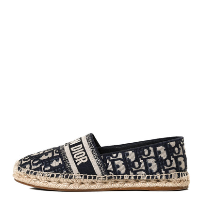 Christian Dior Oblique Embroidered Granville 15mm Espadrilles 38.5 Deep Blue 1 of 11