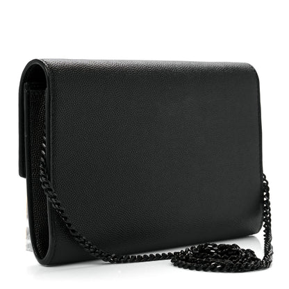 Saint Laurent Grain De Poudre Uptown Chain Wallet Black 4 of 13