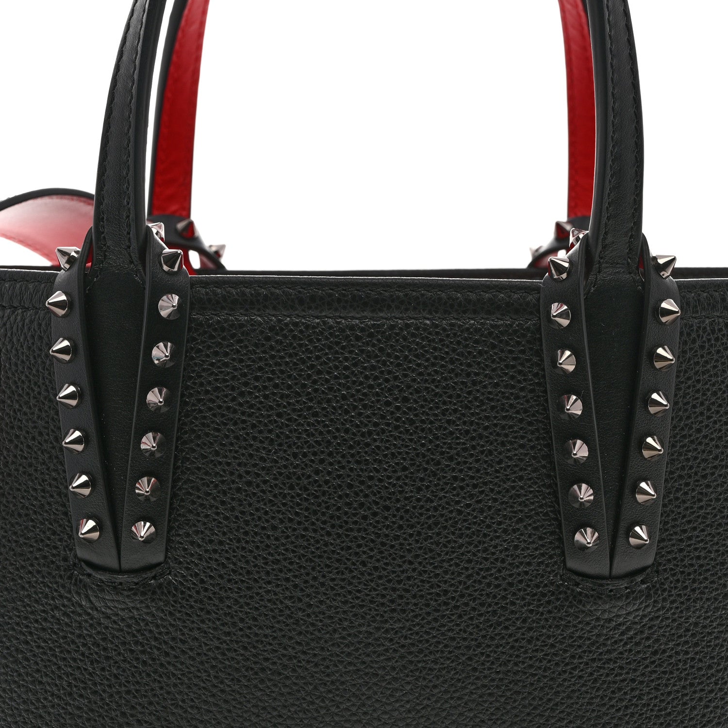 Christian Louboutin Calfskin Spikes Mini East West Cabata Tote Black 8 of 10