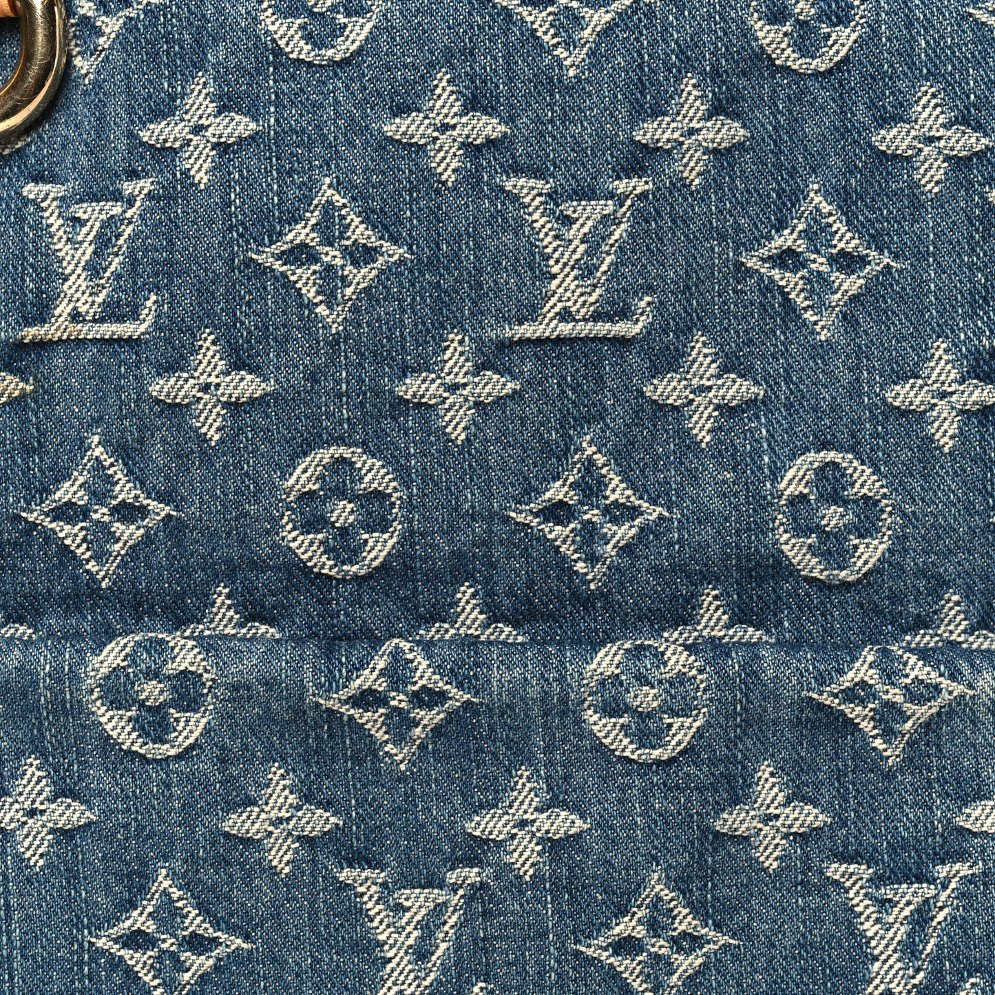 Monogram Denim Sac Plat Blue