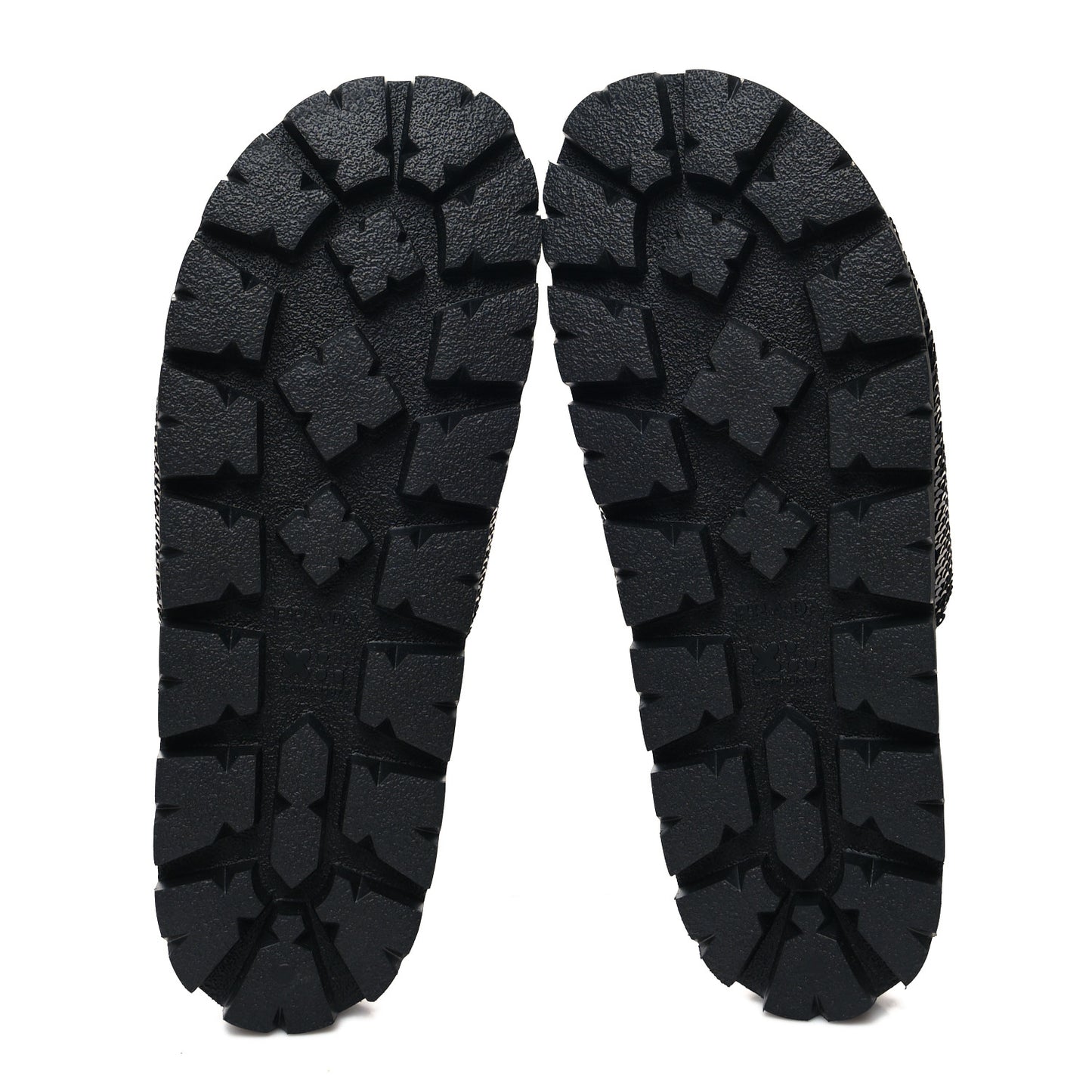 Paillettes Sequin Logo Slide Sandals 41.5 Black