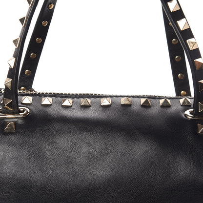 Valentino Garavani Calfskin Rockstud Satchel Black 7 of 9
