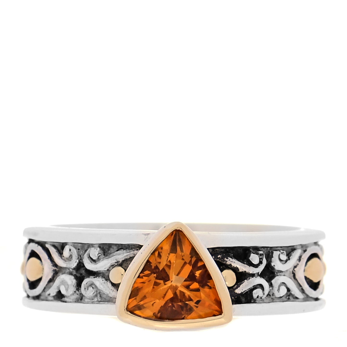 Sterling Silver 18K Yellow Gold Citrine Jaisalmer Ring 53 6.25