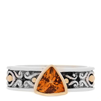 John Hardy Sterling Silver 18K Yellow Gold Citrine Jaisalmer Ring 53 6.25 1 of 5