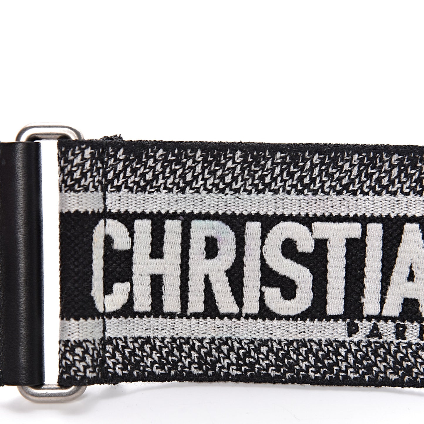 Canvas Embroidered Shoulder Strap Black White