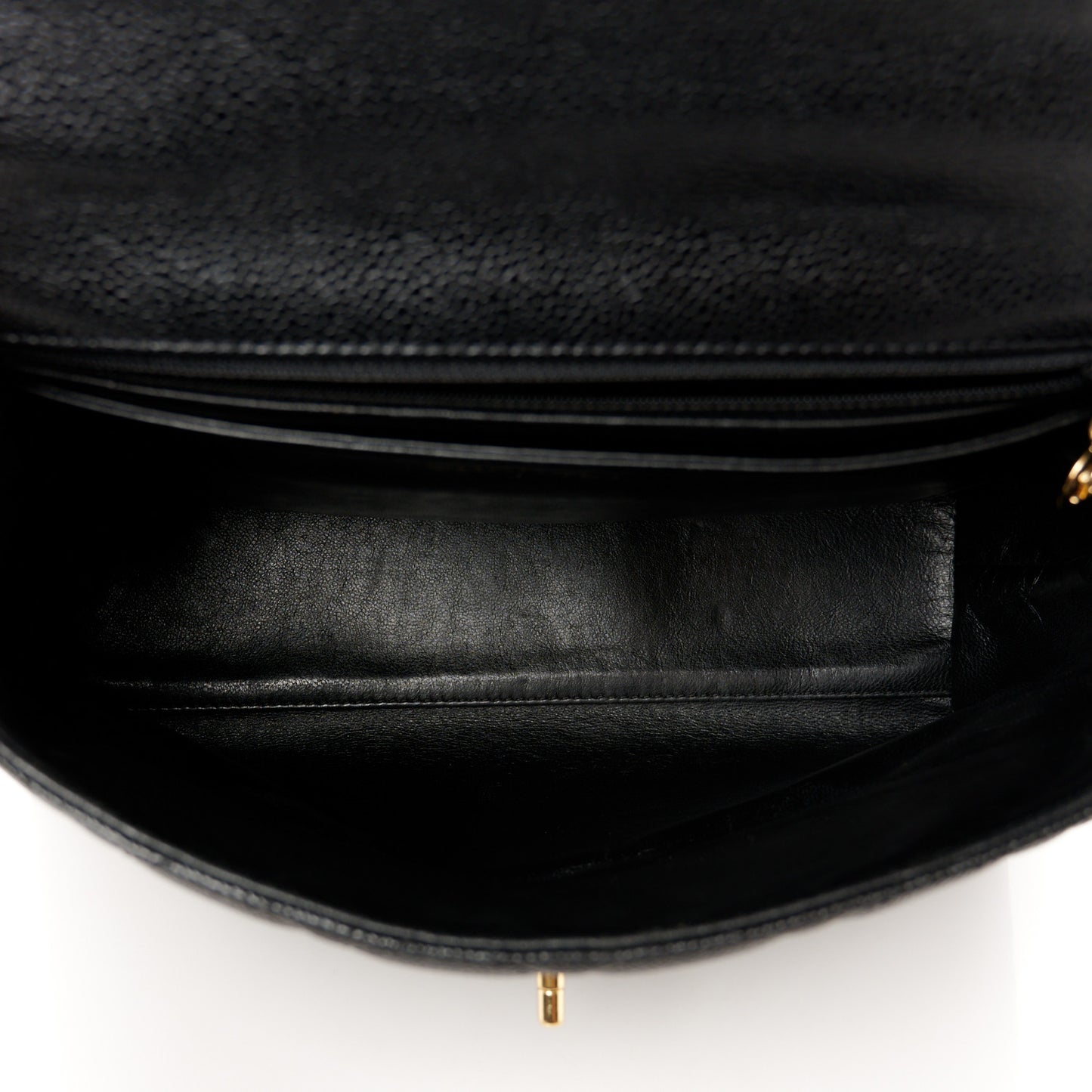 Caviar Quilted Jumbo Kelly Flap Black