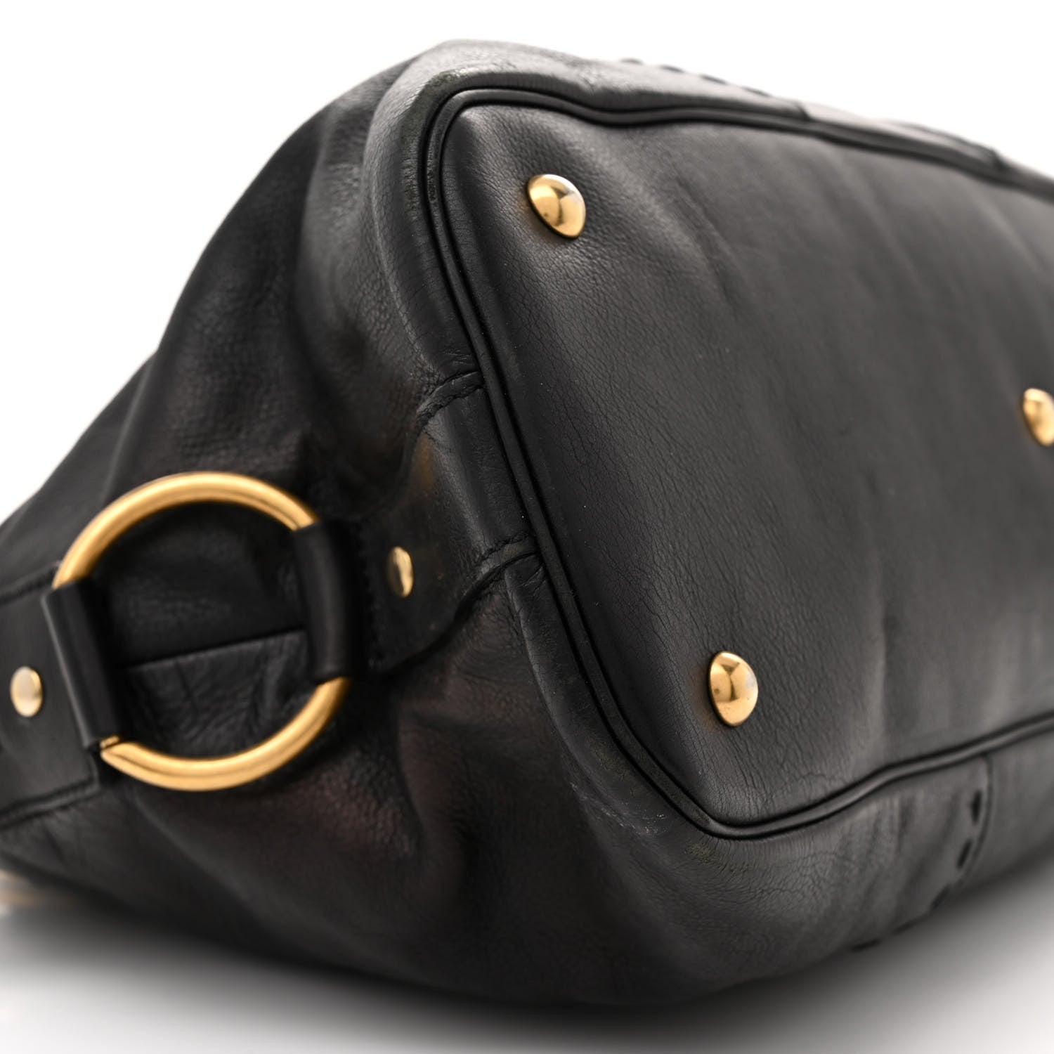 Saint Laurent Textured Patent Calfskin Large Muse Black 9 of 13