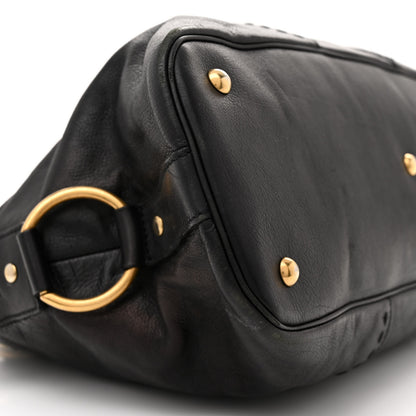 Saint Laurent Textured Patent Calfskin Large Muse Black 9 of 13