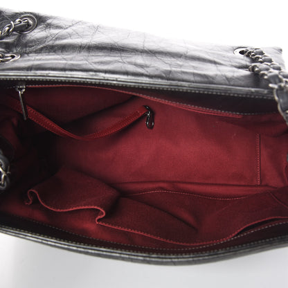Chanel Metallic Aged Calfskin Quilted Large Pondichery Flap Dark Grey 8 of 10