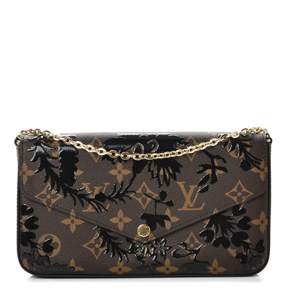 Louis Vuitton Monogram Blossom Pochette Felicie Chain Wallet Black 1 of 8