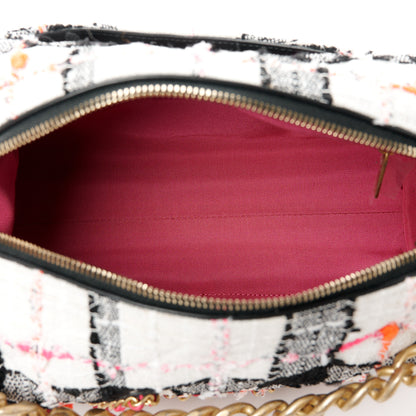 Chanel Tweed Calfskin Signe Hobo Coral White Black 5 of 10