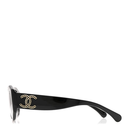 Chanel Acetate Rectangle Sunglasses 5554-A Black 3 of 8