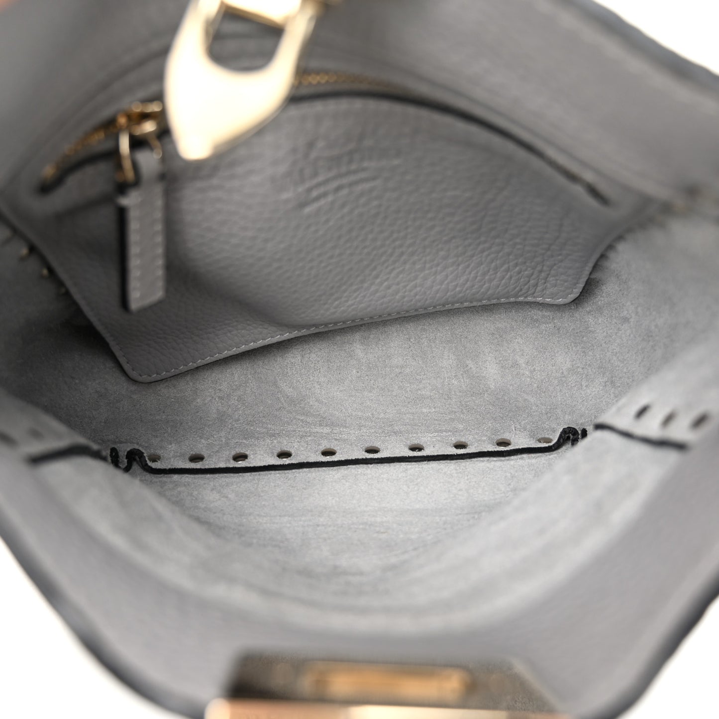 Pebbled Calfskin Mini Rockstud Flip-Lock Messenger Bag Pastel Grey