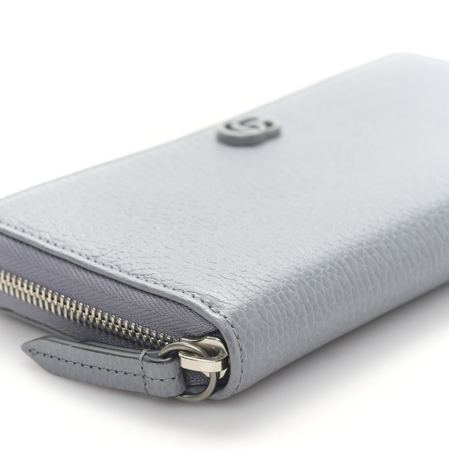 Dollar Calfskin Monochrome GG Marmont Zip Around Wallet Deep Grey