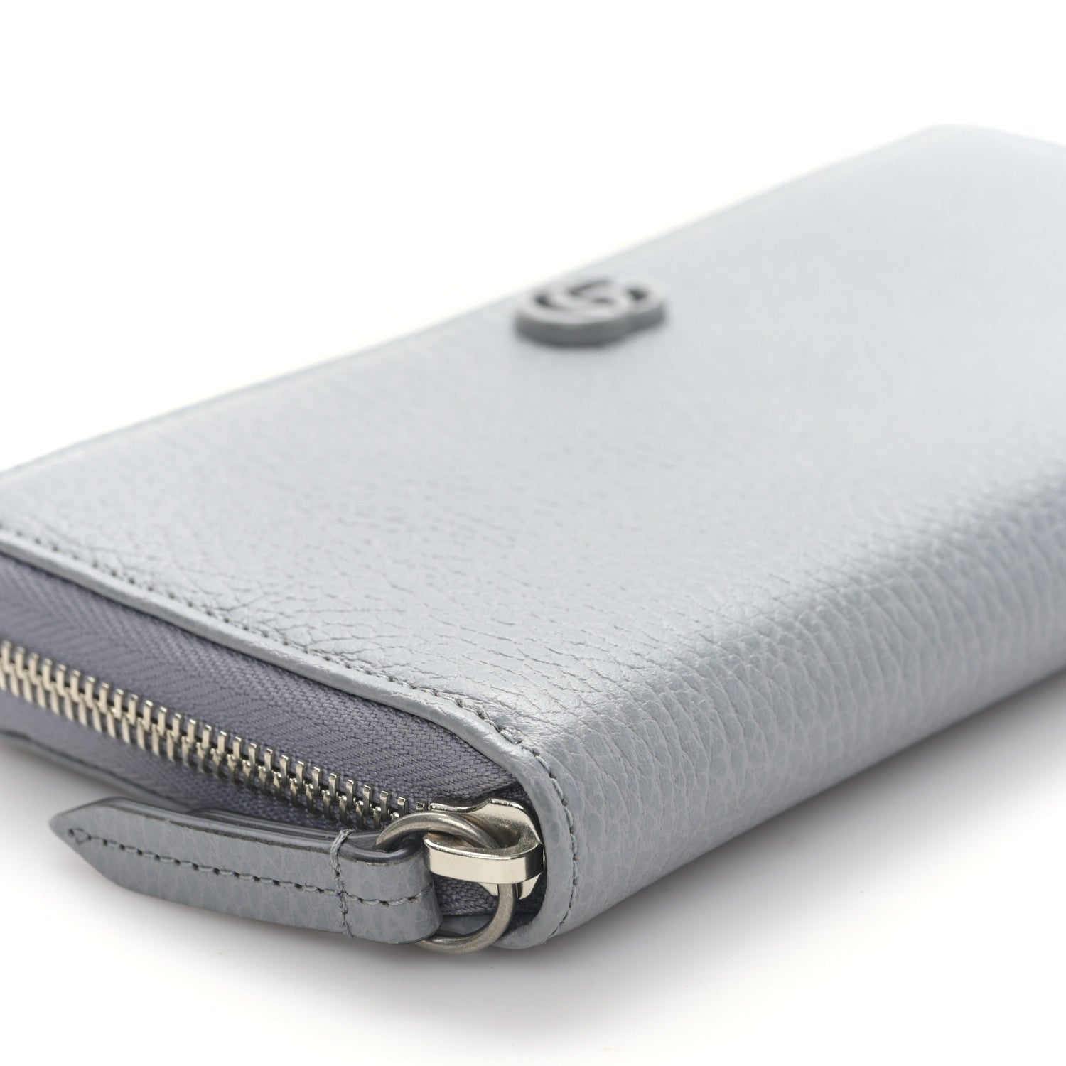 Gucci Dollar Calfskin Monochrome GG Marmont Zip Around Wallet Deep Grey 7 of 9