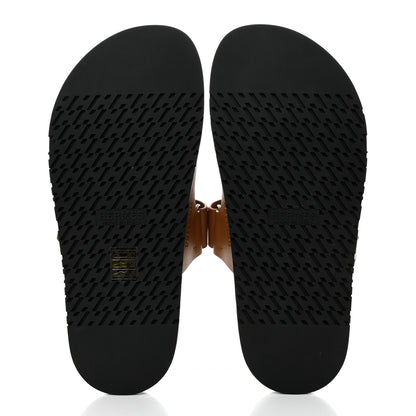Hermes Calfskin Womens Chypre Sandals 39 Gold 6 of 9
