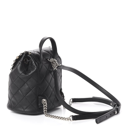 Chanel Lambskin Quilted Metallic Bubble Backpack Black 2 of 9