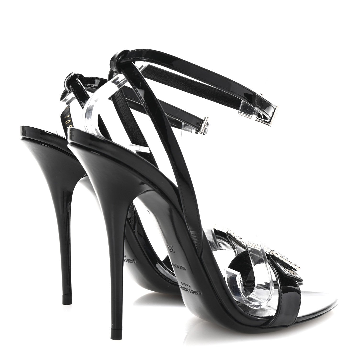 Saint Laurent Vernice Crystal Gippy 110 Sandals 35 Black 5 of 9