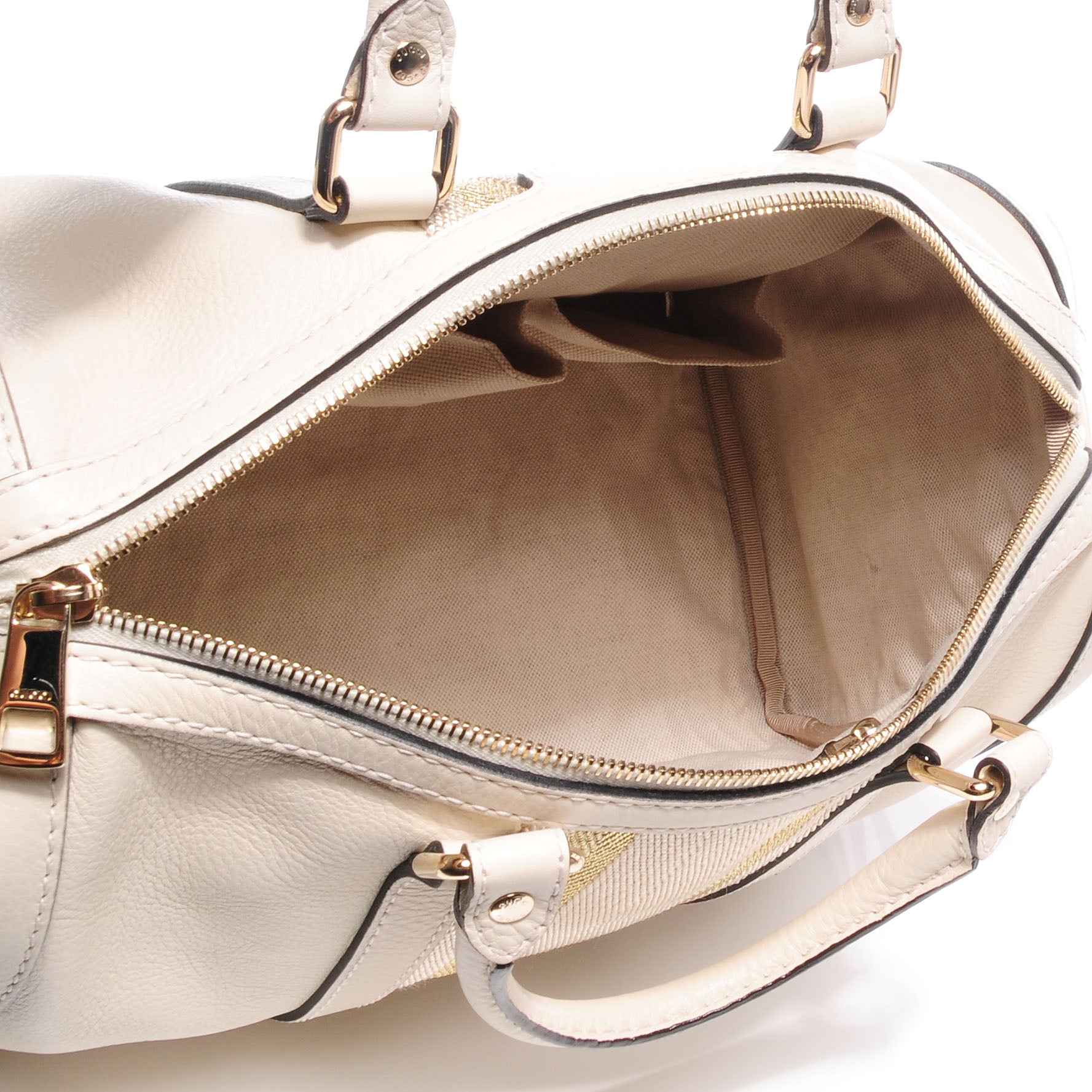 Gucci Leather Vintage Web Medium Boston Off White 5 of 7