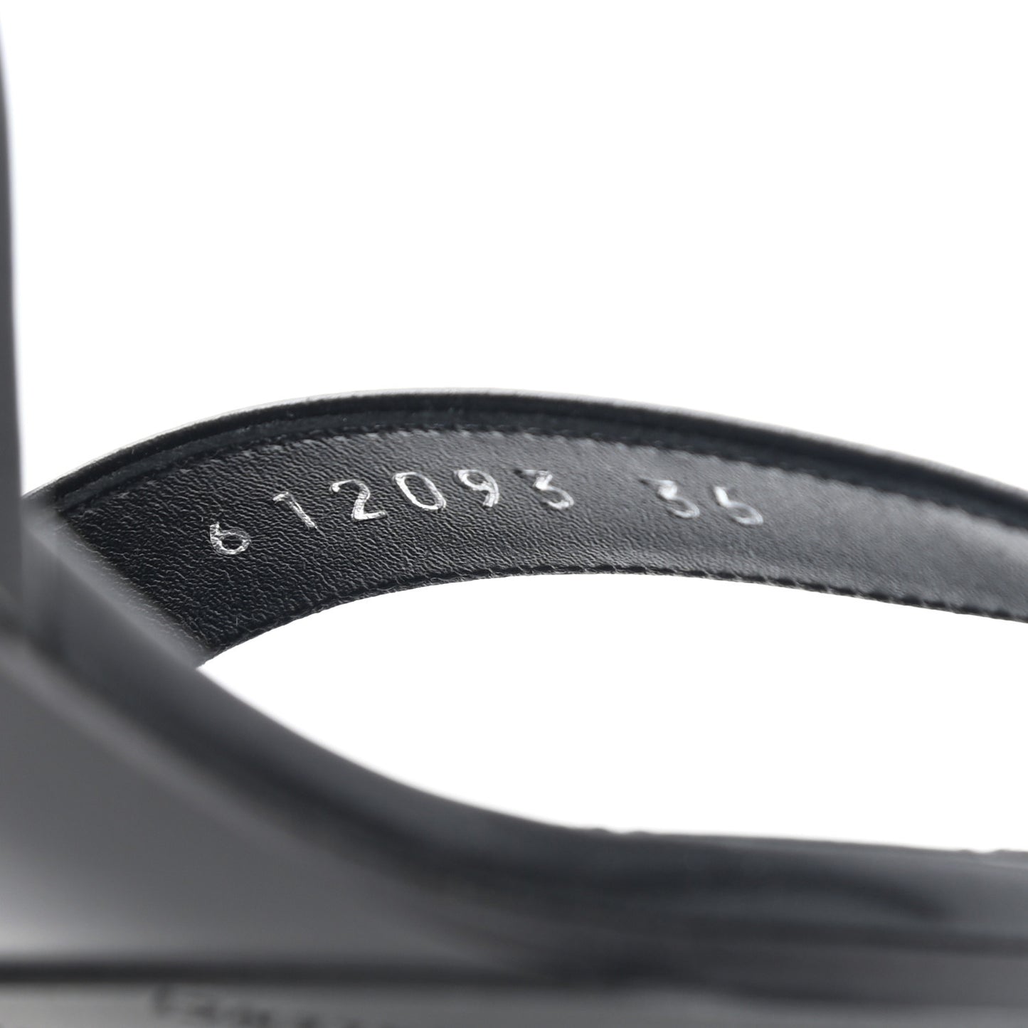 Smooth Calfskin Allover Logo Ankle Strap Round 40mm Sandals 35 Black White