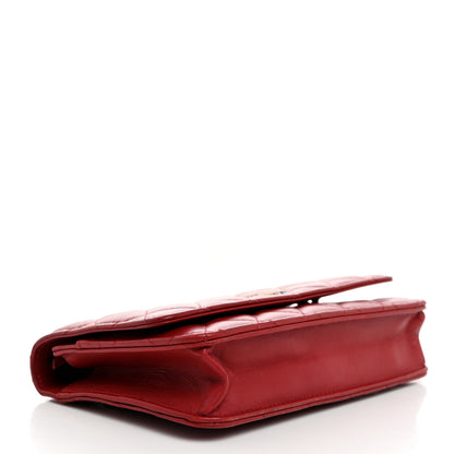 Chanel Lambskin Gripoix Quilted Wallet On Chain WOC Red 4 of 10