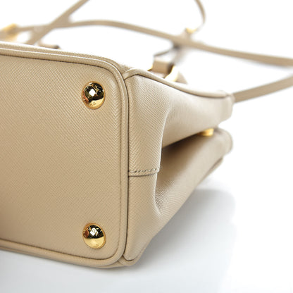Prada Saffiano Lux Micro Galleria Double Zip Tote Sabbia 9 of 9