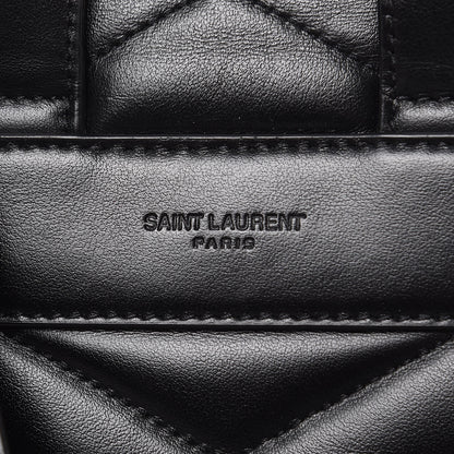 Saint Laurent Calfskin Y Quilted Monogram Medium Loulou Backpack Black 6 of 11