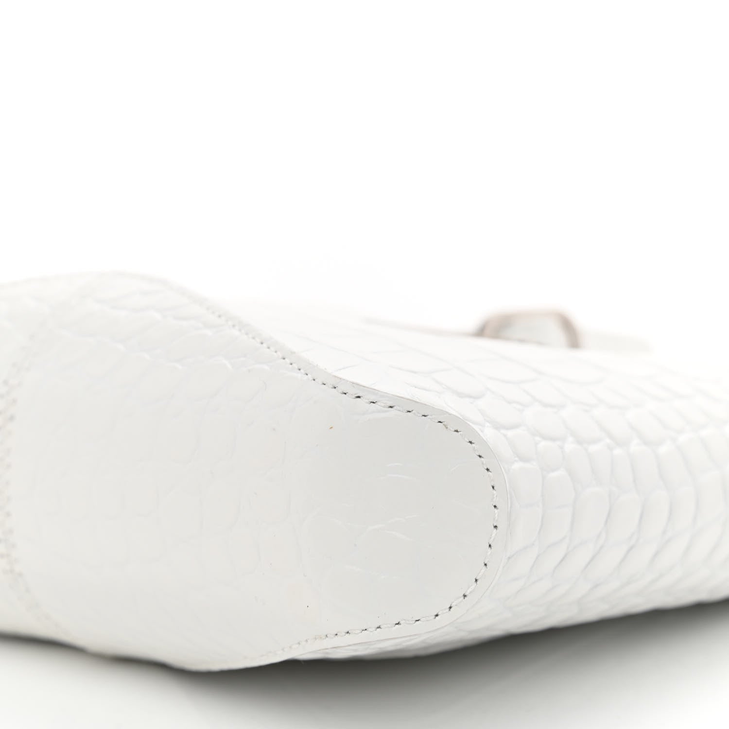 Balenciaga Shiny Super Supple Calfskin Crocodile Embossed Small XX Bag Optic White 10 of 10