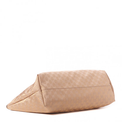 Gucci Metallic Monogram Canvas Tote Pink Gold 3 of 10