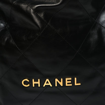 Chanel Shiny Calfskin Quilted Chanel 22 Backpack Black 8 of 10