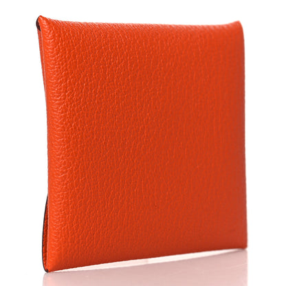 Hermes Chevre Mysore Bastia Coin Purse Feu 3 of 7