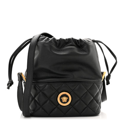 Versace Nappa Quilted Medusa Bucket Bag Black 1 of 10