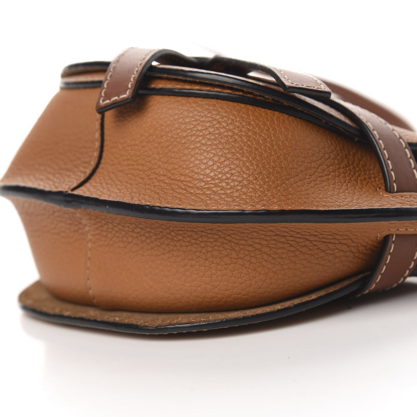 Grained Calfskin Mini Gate Crossbody Bag Caramel Pecan